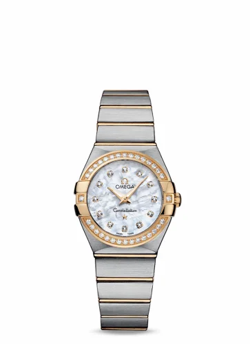 Omega Constellation Quartz 27 Brushed Stainless Steel / Yellow Gold / Diamond / MOP 123.25.27.60.55.003 (12325276055003)